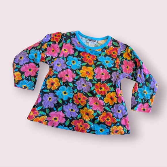 Miniwaves Other - Vintage 90s Miniwaves 4T Colorful Floral Kids Shirt